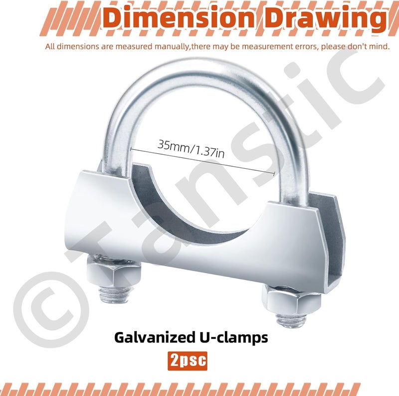 Tanstic Heavy Duty U Bolt Exhaust Clamps - Image 2