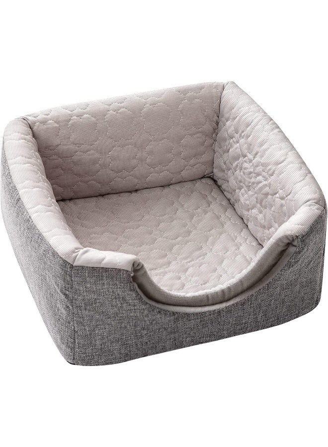 Mumoo Bear Cat Cosy Cube Igloo Bed, 3-in-1 Foldable Cat Dog Soft Sofa Cave Bed, Cool and Warm Tent Cave Microfiber Bed House with Removable Washable Cushion Pillow for Indoor Cats Small Dogs - Image 3