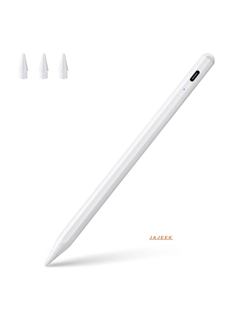 JAJEEK Stylus Pen for iPad, Active Pencil with 10 Mins Charge, Palm Rejection Tilt Sensor, Magnetic Pen Compatible with 2018-2022 iPad Pro 11"/12.9", iPad 10/9/8/7/6, iPad Mini 5/6, iPad Air 3/4/5 - Image 1