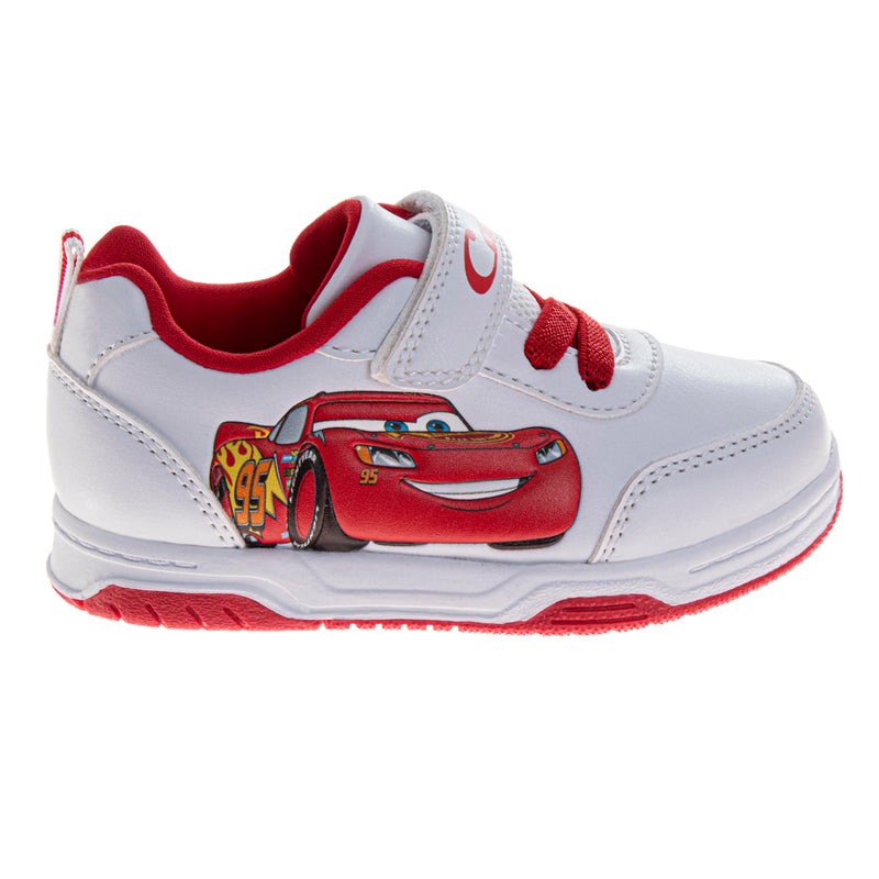 Josmo Kids Cars Shoes Boys Lightning McQueen Sneakers Lightweight Breathable Athletic Shoe - White Cherry Size 6 Toddler - Image 2
