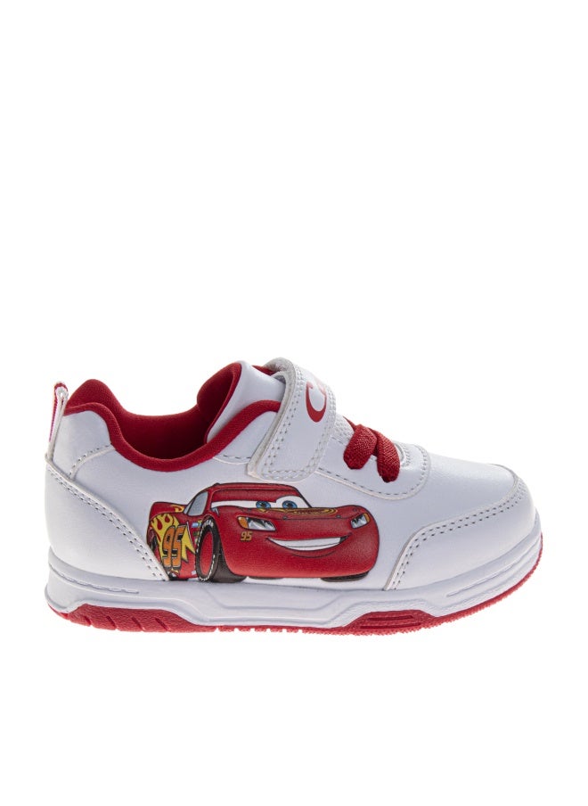Josmo Kids Cars Shoes Boys Lightning McQueen Sneakers Lightweight Breathable Athletic Shoe - White Cherry Size 6 Toddler - Image 1
