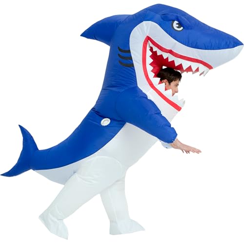 One Casa Inflatable Costume Adult,Blow Up Party Costumes,Inflatable Shark Costume,Halloween Costumes for Men Women (72INCH) - Image 5