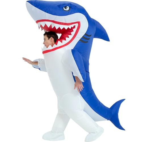 One Casa Inflatable Costume Adult,Blow Up Party Costumes,Inflatable Shark Costume,Halloween Costumes for Men Women (72INCH) - Image 1