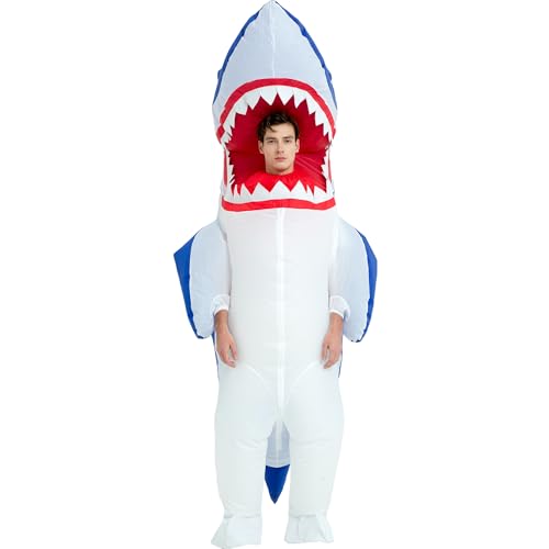 One Casa Inflatable Costume Adult,Blow Up Party Costumes,Inflatable Shark Costume,Halloween Costumes for Men Women (72INCH) - Image 4