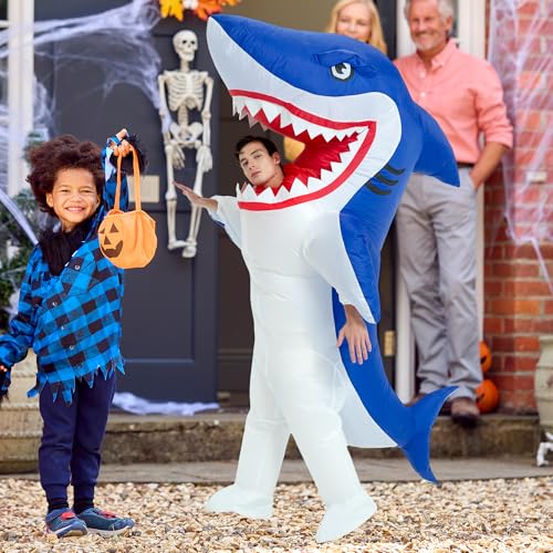 One Casa Inflatable Costume Adult,Blow Up Party Costumes,Inflatable Shark Costume,Halloween Costumes for Men Women (72INCH) - Image 3