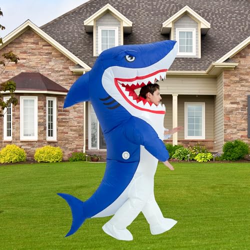 One Casa Inflatable Costume Adult,Blow Up Party Costumes,Inflatable Shark Costume,Halloween Costumes for Men Women (72INCH) - Image 2