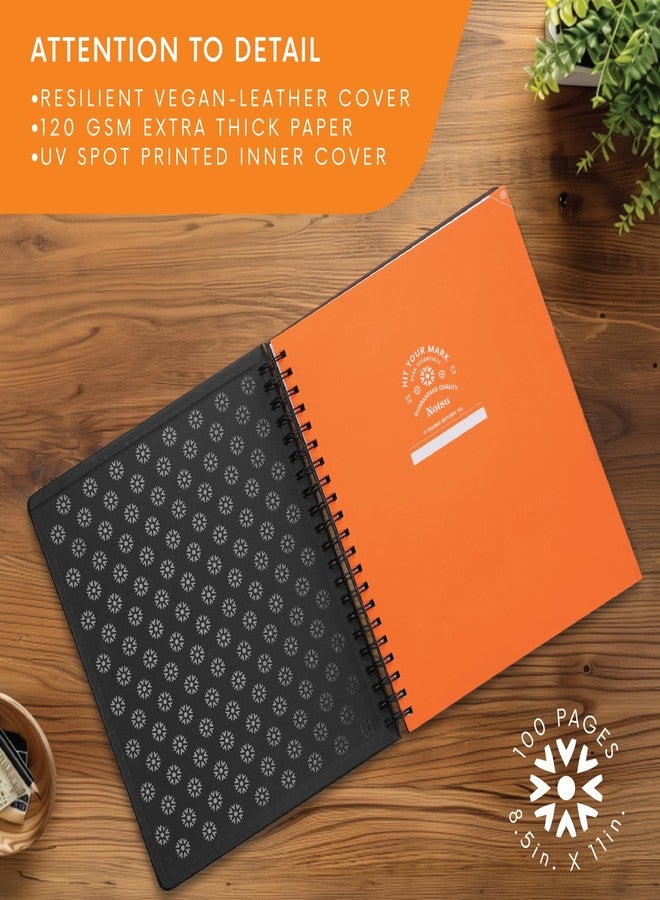 Notsu Undated Daily Planner Notebook | Minimalist Productivity Planner with To Do List, Agenda, Dot Grid, Lined, Notes sections. 160 Pages, Thick Paper 120 gsm, 8.5 x 11 inches, Premium Black Vegan - Image 2