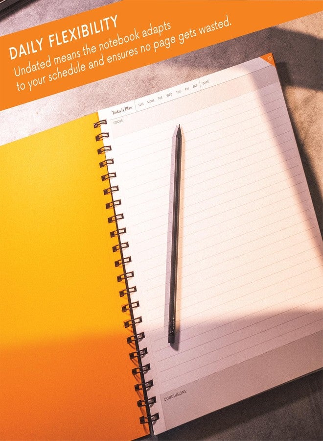 Notsu Undated Daily Planner Notebook | Minimalist Productivity Planner with To Do List, Agenda, Dot Grid, Lined, Notes sections. 160 Pages, Thick Paper 120 gsm, 8.5 x 11 inches, Premium Black Vegan - Image 4