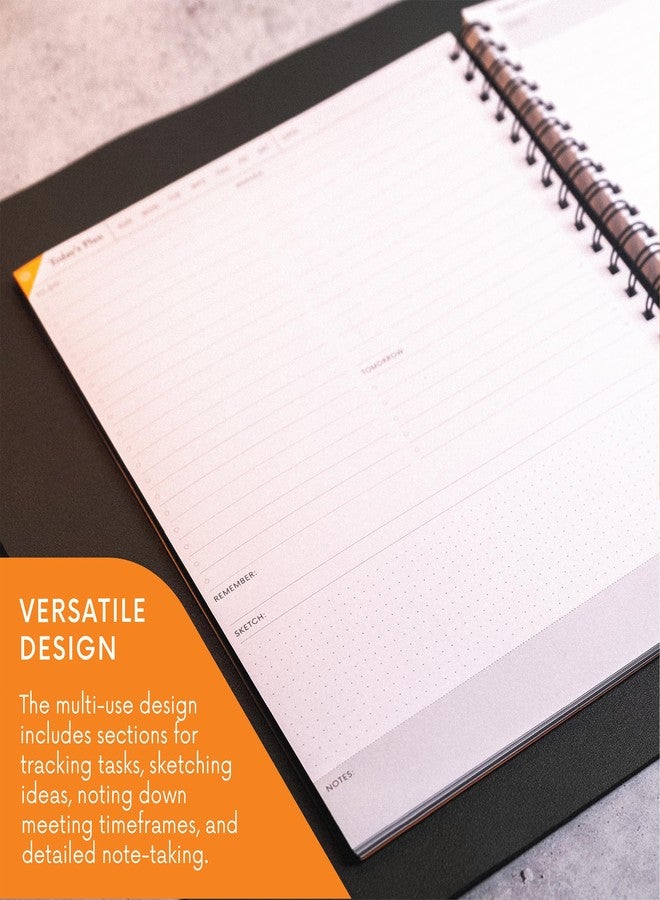 Notsu Undated Daily Planner Notebook | Minimalist Productivity Planner with To Do List, Agenda, Dot Grid, Lined, Notes sections. 160 Pages, Thick Paper 120 gsm, 8.5 x 11 inches, Premium Black Vegan - Image 5
