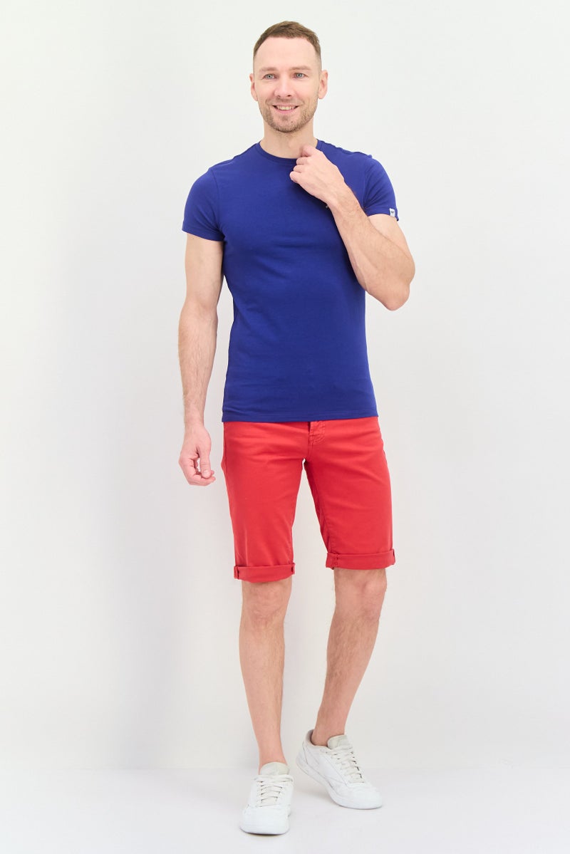GAS Men Brand Logo Denim Shorts, Red - Image 3