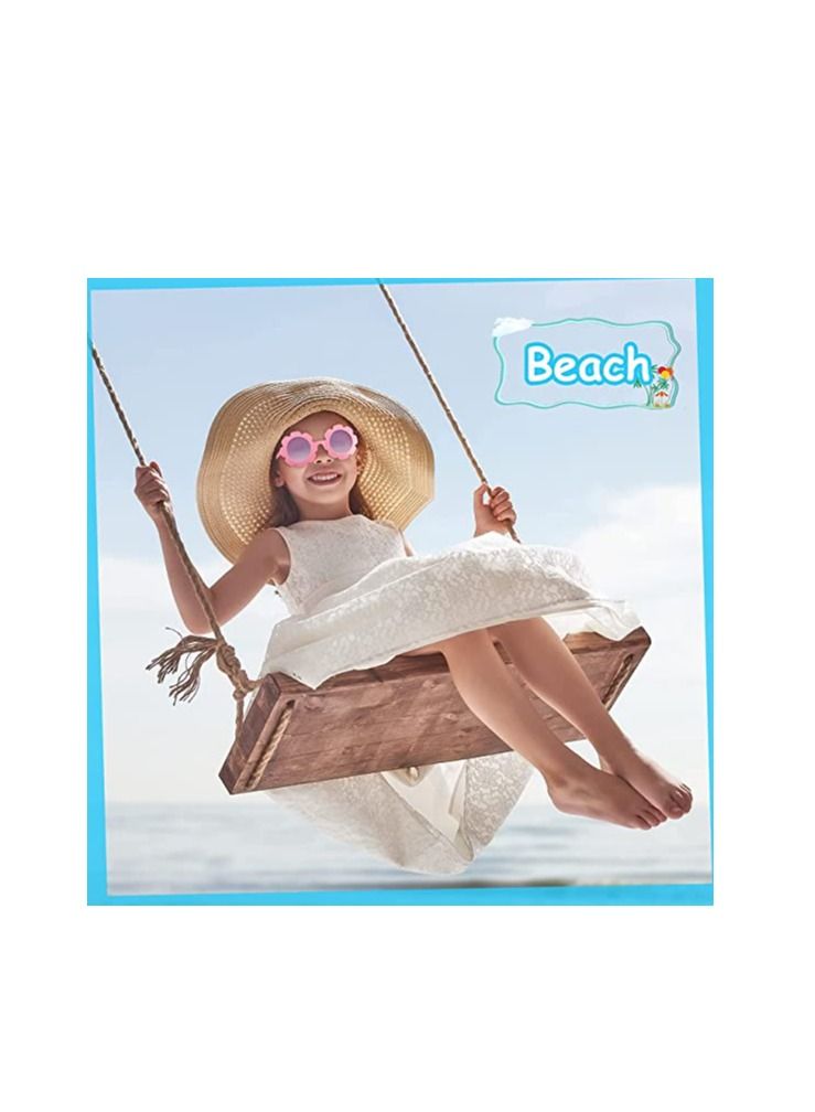 SYOSI Kids Flower Sunglasses Toddler Girls Round Flower Glasses Baby Sunglasses Outdoor Beach Colorful Eyewear 3 Pieces - Image 4