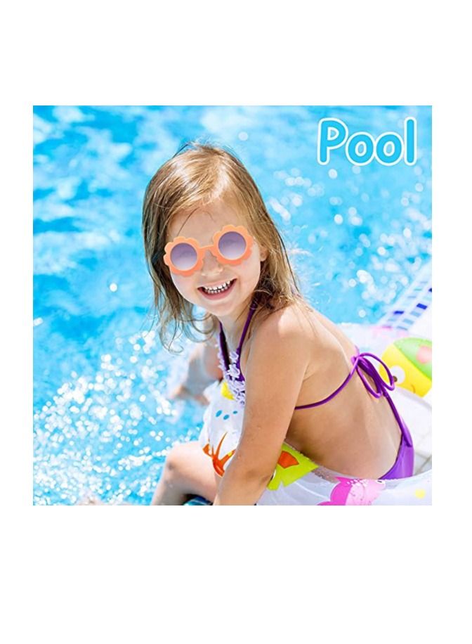SYOSI Kids Flower Sunglasses Toddler Girls Round Flower Glasses Baby Sunglasses Outdoor Beach Colorful Eyewear 3 Pieces - Image 3