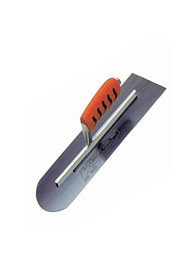 Kraft Tool CF285BPF Blue Steel Round End-Square Back Cement Trowel with ProForm Handle, 16 x 4-Inch - Image 2
