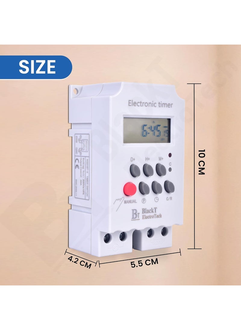 BlackT ElectroTech Blackt Electrotech BT41D4 Digital Timer Switch Relay DIN Rail 25 Amps Programmable Automatic OnOff SinglePhase  - Image 5