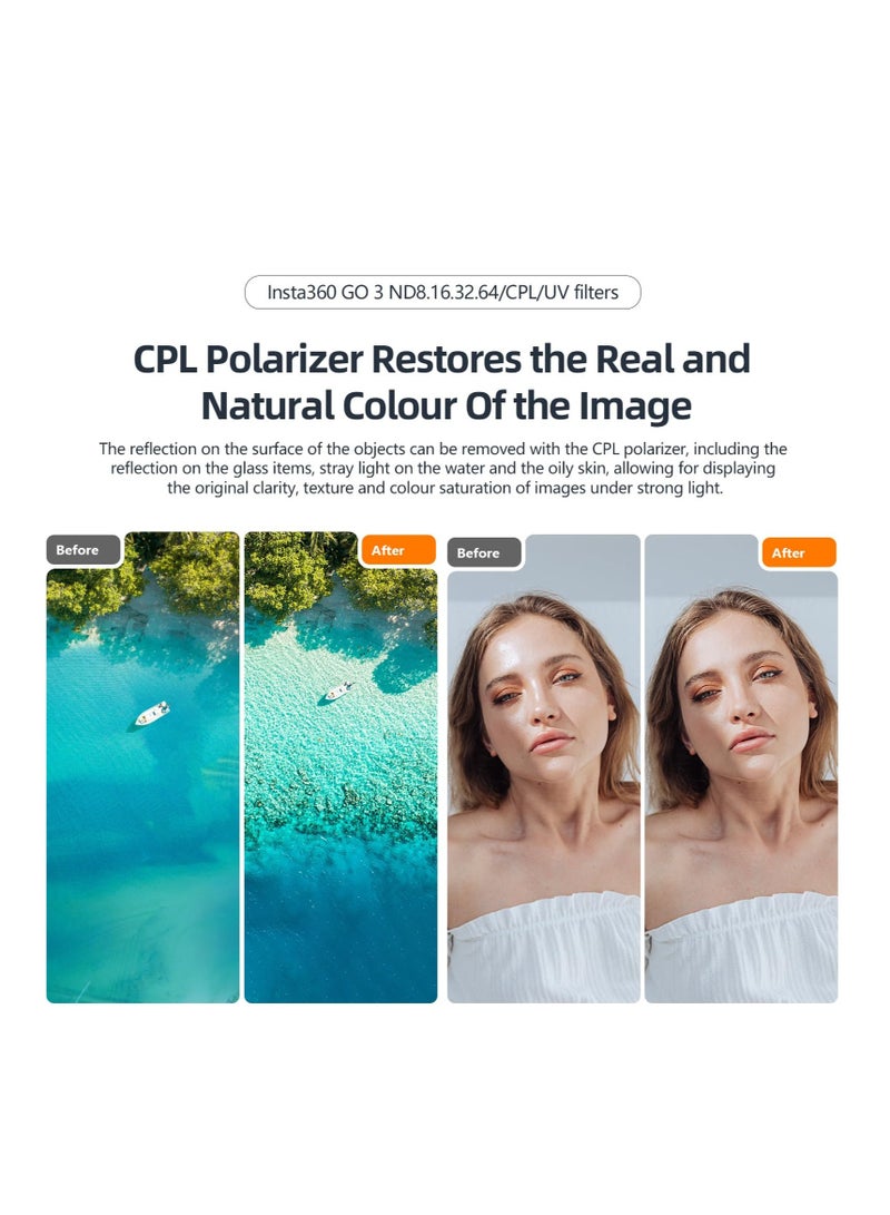 CPL/ND Filter Set for Insta360 GO3/GO2 - Waterproof Camera Accessories with CPL, ND8, ND16, ND32 Filters, Double-Sided Coating for Enhanced Photography - Image 5
