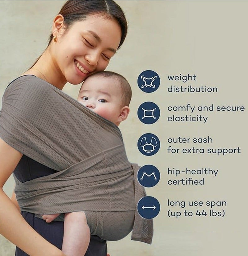 Bybeo Baby Wrap Carrier, Hands-Free Baby Carrier for Newborns With Storage Bag, Adjustable Infant Carrier Slings, Easy to Wear Baby Wrap Swaddle Holder, Baby Sling Wrap, Cozy, Lightweight, Breathable - Image 3
