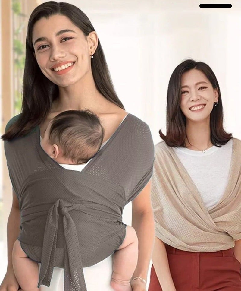 Bybeo Baby Wrap Carrier, Hands-Free Baby Carrier for Newborns With Storage Bag, Adjustable Infant Carrier Slings, Easy to Wear Baby Wrap Swaddle Holder, Baby Sling Wrap, Cozy, Lightweight, Breathable - Image 2