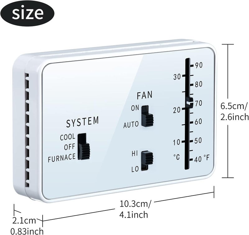 briidea RV Thermostat, RV Analog Thermostat (Cool Only/Furnace), Replace for Dometic 3106995.032, 12 VDC - Image 4