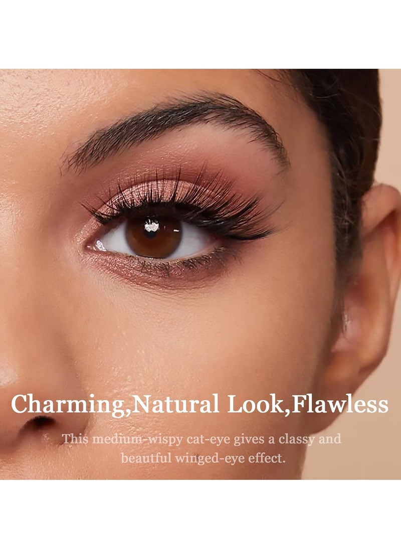 SYOSI مجموعة الرموش المغناطيسية وكحل العيون 5 أزواج من الرموش المغناطيسية ثلاثية الأبعاد متوسطة الحجم مع أنبوبين من كحل العيون المغناطيسي المقاوم للماء بمظهر طبيعي يدوم طويلاً وسهل الاستخدام وقابل لإعادة الاستخدام - Image 4