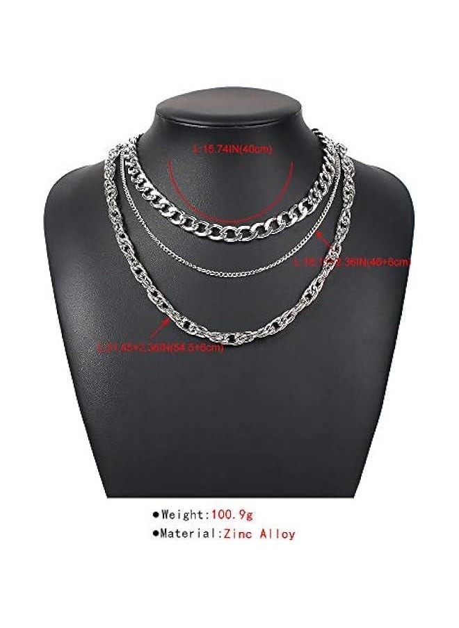 Generic - Gold Miami Cuban Link Chain for Women and Girls Chunky Chain Necklace with Three Layer Boho Bohemia Choker - Image 1