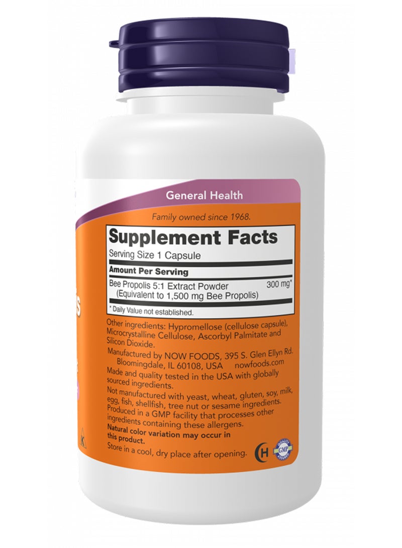 Now Foods Propolis 1500 5:1 Extract - 100 Capsules - Image 2