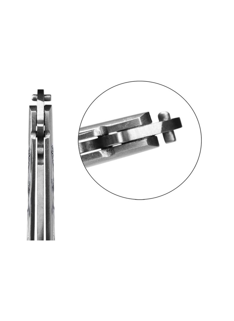 Generic - Practice Butterfly Knife Full Stainless Steel Black Dragon Dull Balisong Trainer Unsharpened Butterfly Knife Comb for CS GO Training - Image 1