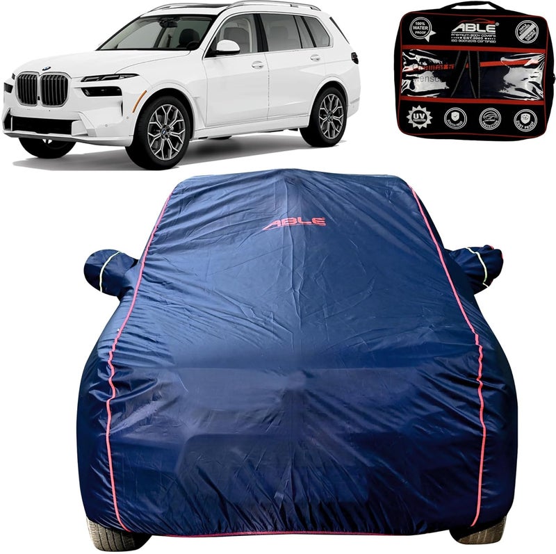 Able Parashuit Blue WR Series Car Body Cover with Mirror Pockets and Driver Door Zipper Compatible for X7 (2020 to Till Now Model) - Image 1