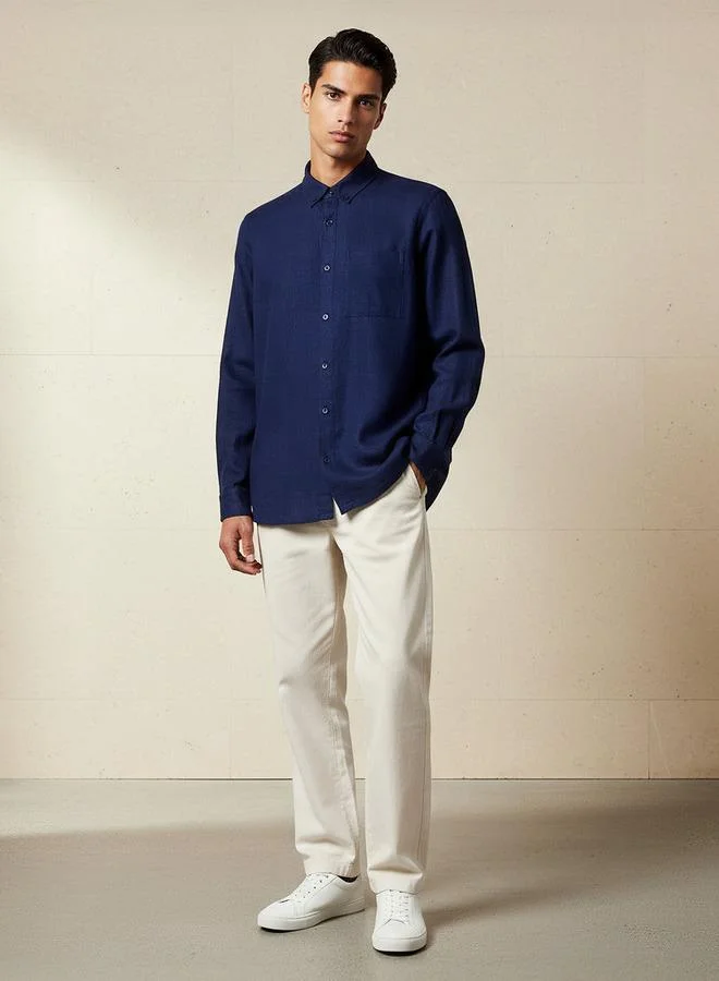 سبلاش فيڤ Men Regular Fit Collared Long Sleeves Shirt