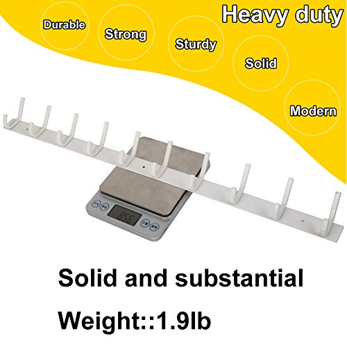 WEBI Coat Rack Wall Mounted,10 Hooks,30" Long Coat Hooks Wall Mount White,Coat Hanger Wall,Hook Rack,Jacket Hooks for Coats,Clothes,Hats - Image 5