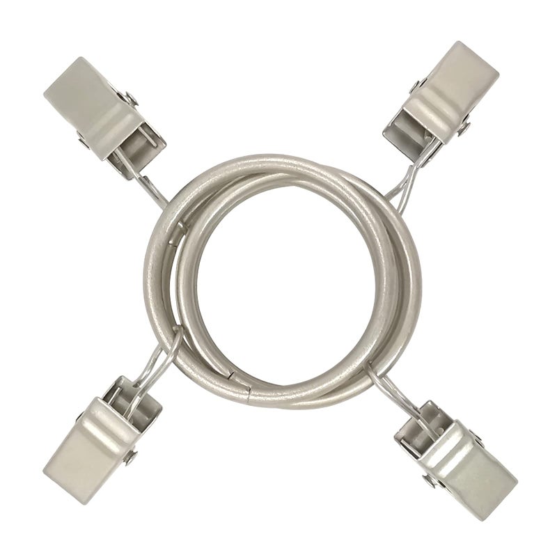 Amzseven 40 Pack Curtain Rings With Clips Drapery Clips With Rings Hangers Drapes Rings 1.26 Inch Interior Diameter Fits Up To 1 Inch Curtain Rod Matte Silver - Image 3