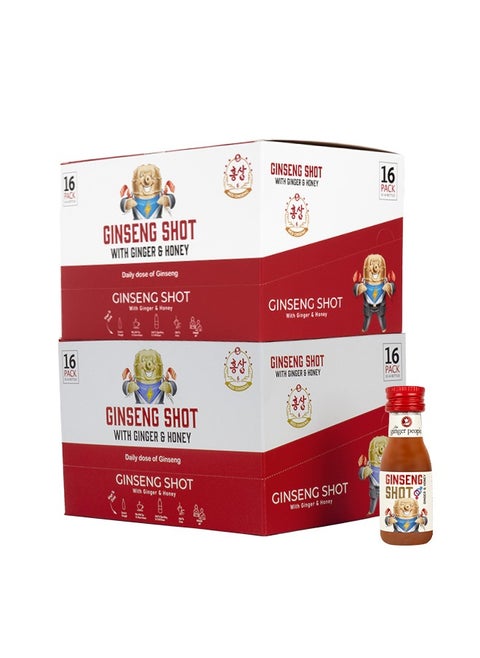 Ginseng Shot | Premium Korian Ginseng Beverage | Natural Ginseng With Ginger Honey Lemon Juice 30ml Pack of 32