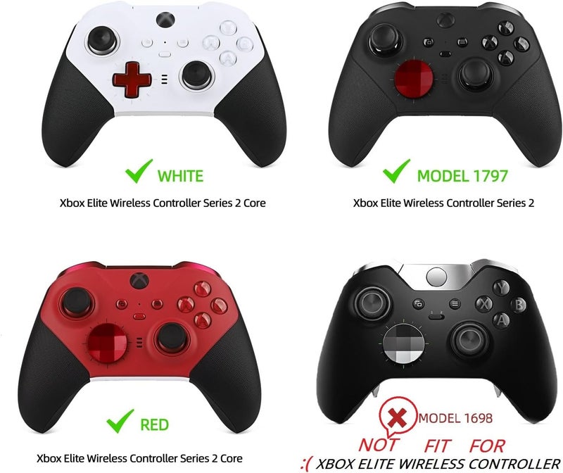 CometSouth 13 in 1 Metal Thumbsticks for Xbox One Elite Series 2, Elite Series 2 Controller Accessory Parts, Gaming Accessory Replacement, Metal Mod 6 Swap Joystick, 4 Paddles, 2 D-Pads, 1 Tool (Plating Red) - Image 5