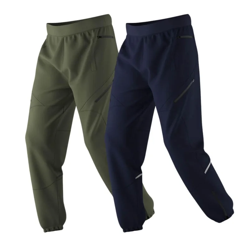 نوبيرو بنطلون رياضي رجالي قطن مخلوط بلون زيتوني وأزرق داكن بقصة مريحة