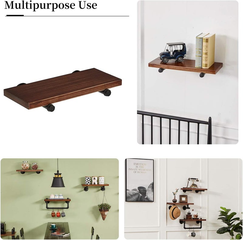YCCO Industrial Pipe Shelf Brackets 10 PCS Wall Mount DIY Shelving Brackets 12 in Shelf Bracket Kitchen Floating Pipe, Included Accessories - Image 4
