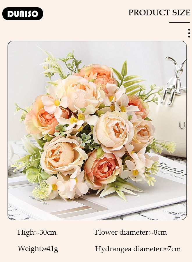 DUNISO Artificial Flowers Table Centerpieces Decor Artificial Tulips Silk Flowers Bouquets Arrangement for Home Room Office Party Table Flowers Decoration Wedding Table Centerpieces - Image 4
