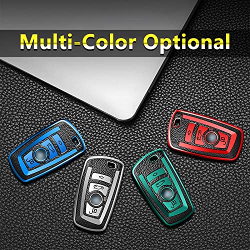 x xotic tech غطاء مفتاح Xotic Tech فضي من TPU بنسيج جلد حبيبي متوافق مع BMW 1 2 3 4 5 6 7 سلسلة X3 X4 M2 M3 M4 M5 M6 F12 F20 F21 F22 F25 F30 F31 GT3 Z4 مفتاح ذكي بدون مفتاح 4 أزرار - Image 5