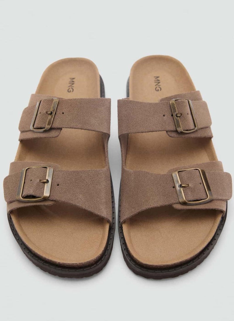 Mango Man Buckles Leather Sandal  - Image 4