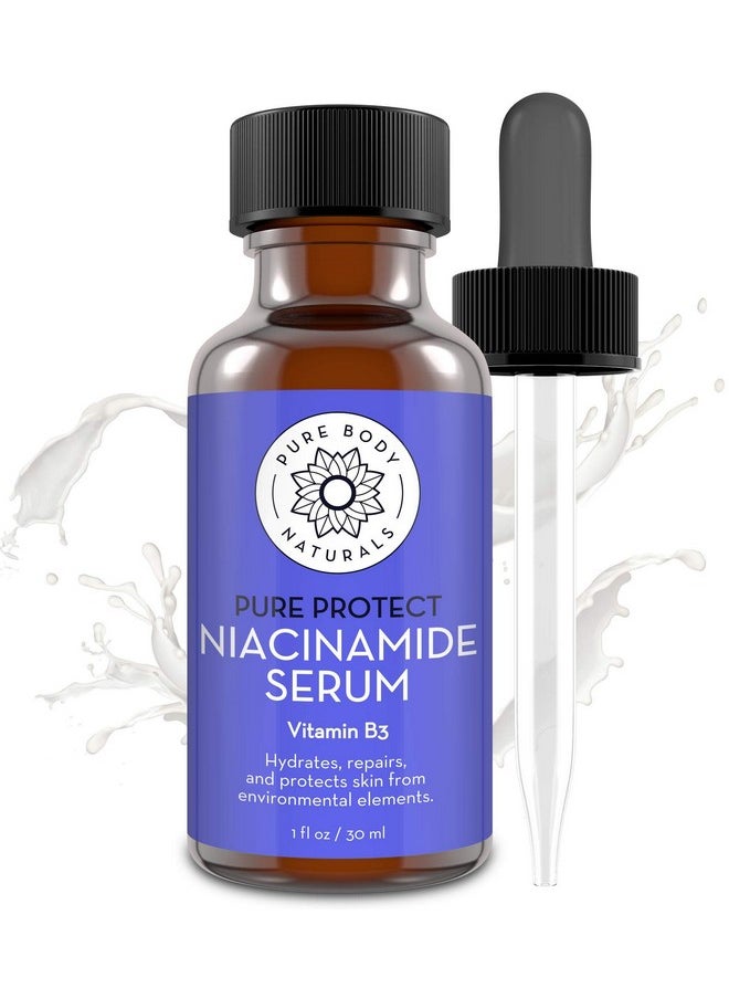 PURE BODY NATURALS Pure Body Naturals Vitamin B3 Niacinamide Serum, 1 Fluid Ounce - Super Moisturizer Cream for A Younger Looking Face and Body - Pore Reducing Facial Lotion - Pure and Natural Ingredients  - Image 1