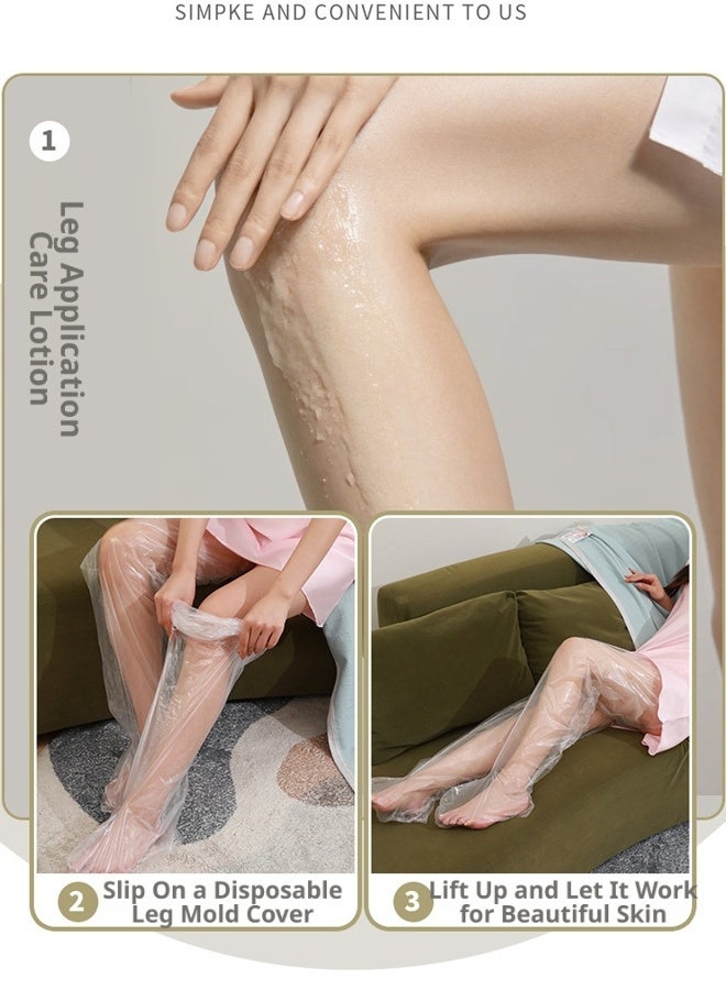 HOOPZOZA هووبزوزا 10 قطع أغطية أرجل بلاستيكية قابلة للاستخدام مرة واحدة غطاء أرجل مقاوم للماء قناع أرجل طويل قفازات ترطيب الأرجل 73 سم أقنعة أرجل للاستخدام في السبا والعناية بالبشرة اليومية في المنزل وصالونات التجميل - Image 5