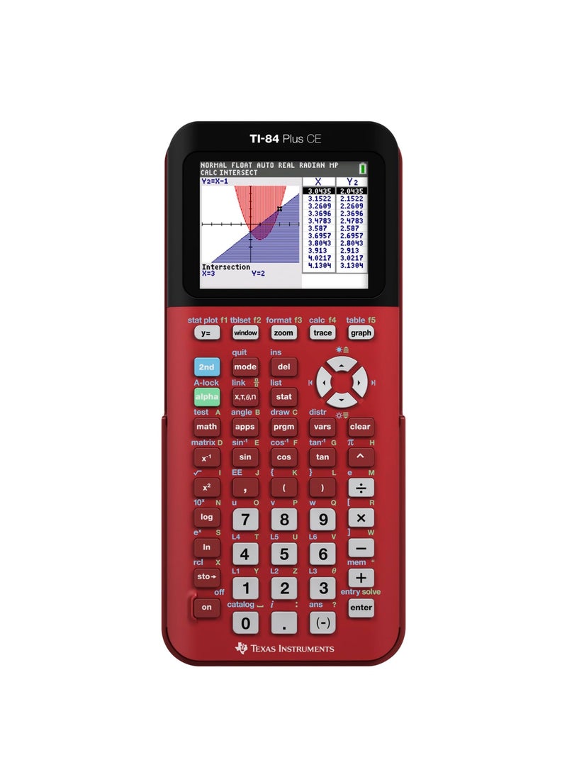 TEXAS INSTRUMENTS Texas Instruments TI-84 Plus CE Color Graphing Calculator, Radical Red Small  - Image 1