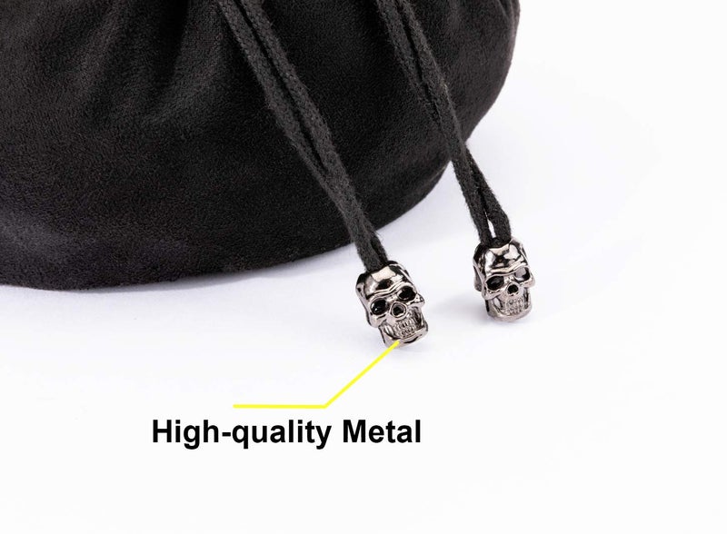 TOYFUL Large DND Dice Drawstring Bags with Pockets Black Storage Bag for RPG MTG Game Dices Capacity Over 300 Dice - Image 4