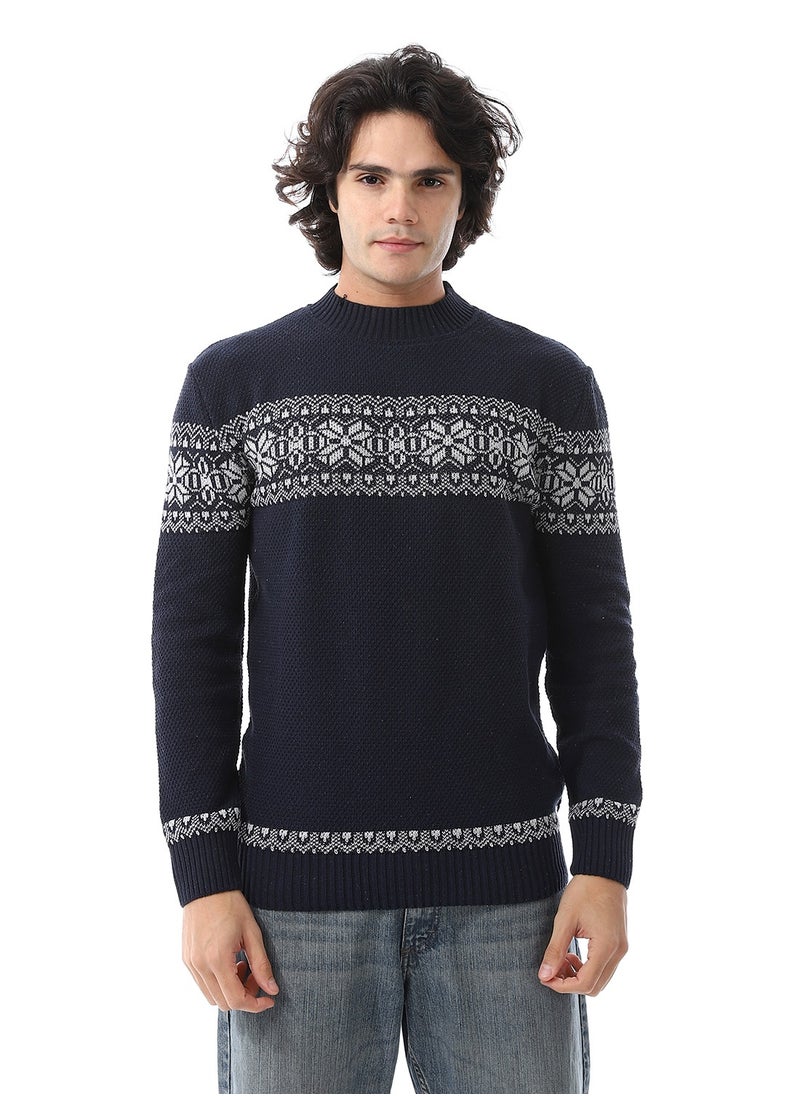 Caesar - Wool Men Pullover With Multi Design - Image 1