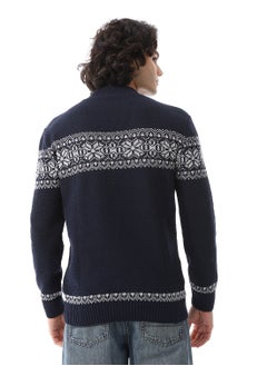 Wool Men Pullover With Multi Design
