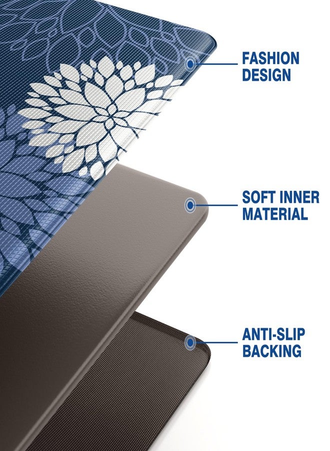Softercharm Kitchen Mats, 2PCS Non-Slip Cushioned Rugs, Anti-Fatigue Waterproof Floor Rug, Washable Standing Desk Mat, Home Laundry Office Apartment Decor and Accessories (17.3" ×70" +17.3" ×30"-Blue) - Image 3