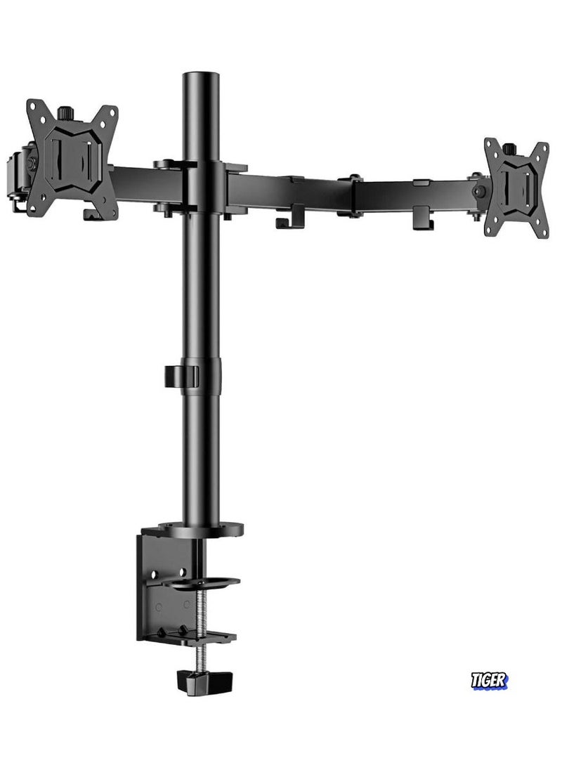 JAJEEK Dual Monitor Stand for 13 to 32 Inch Screens – Adjustable Monitor Arm Mount with Ergonomic Viewing Angle, Tilt ±45°, Swivel 180°, Rotate 360°, VESA 75/100mm  - Image 1