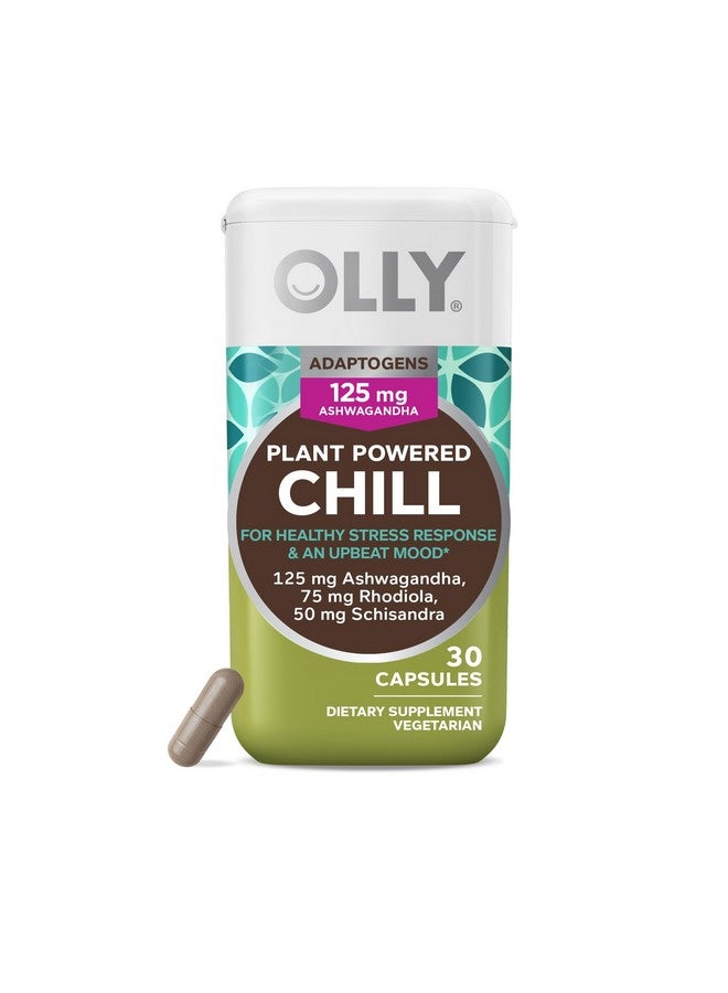 OLLY أولي تشيل أدابتوجين، أشواغاندا، مكمل دعم المزاج مع جذر الروديولا، كبسولات نباتية - 30 حبة - Image 1