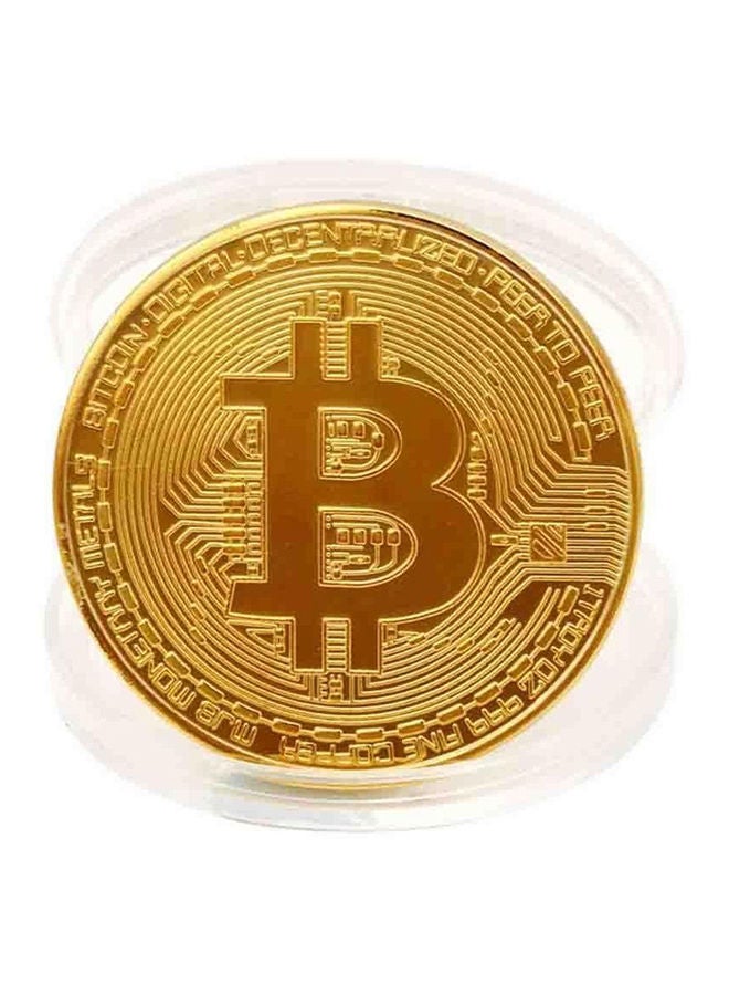 NIBEMINENT Gold Plated Physical Bitcoin Decoration Gift