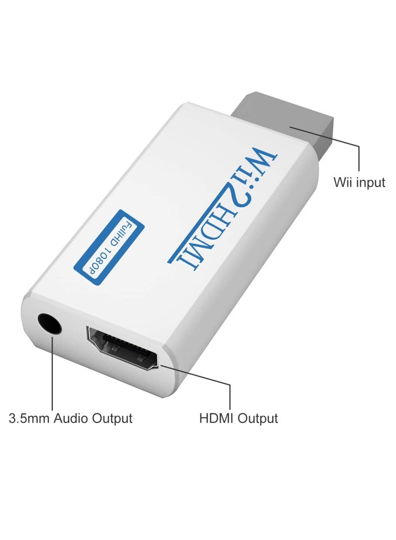 Wii to HDMI Converter Wii HDMI Adapter 1080P Output Video Audio HDMI Converter with 3.5mm Audio JackHDMI Output Supports All Wii Display Modes 720P NTSC Compatible with Wii Wii U HDTV - Image 3