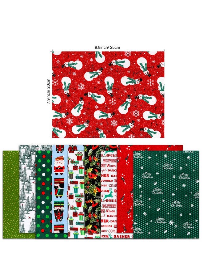 كونسيت 10 قطع 8 × 10 بوصة من قماش عيد الميلاد العشوائي متعدد الألوان من القطن، حزمة مربعات مختلطة، خياطة، تطريز، حرفة، حزمة أقمشة حرفية، مربعات، تطريز، خياطة، سجل القصاصات، تطريز - Image 2