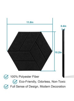 Excefore 12 Pack Acoustic Panels Sound Proof Foam Panels, Hexagon Soundproof Wall Panels Decorative Wall Panels Sound Absorbing Panels for Studio Office Home,Black  - Image 4